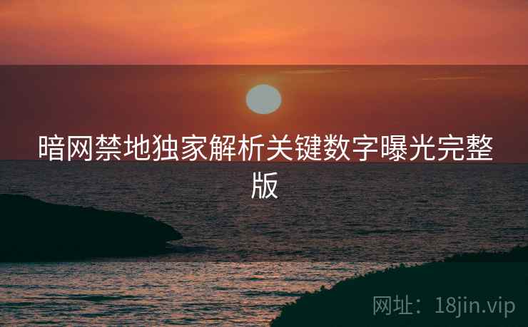 暗网禁地独家解析关键数字曝光完整版