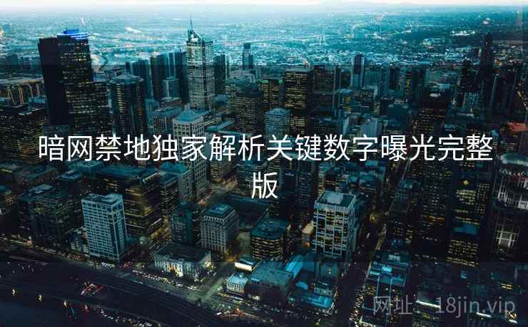 暗网禁地独家解析关键数字曝光完整版
