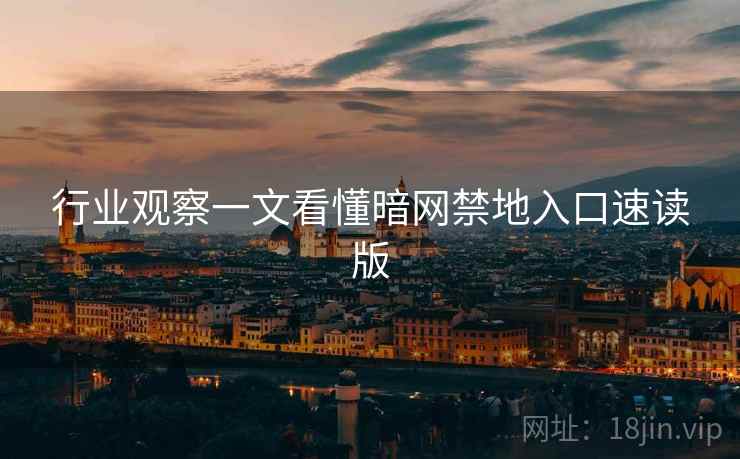 行业观察一文看懂暗网禁地入口速读版