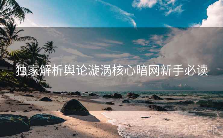 独家解析舆论漩涡核心暗网新手必读