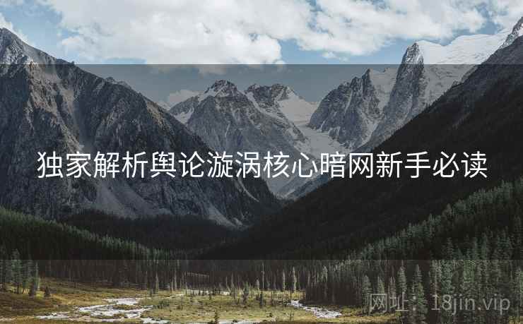 独家解析舆论漩涡核心暗网新手必读