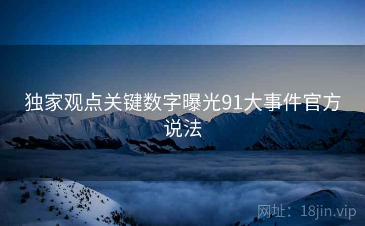 独家观点关键数字曝光91大事件官方说法
