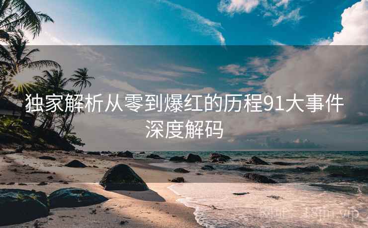 独家解析从零到爆红的历程91大事件深度解码