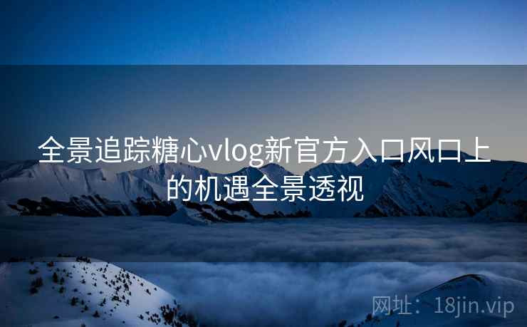 全景追踪糖心vlog新官方入口风口上的机遇全景透视  第1张