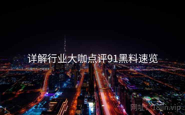 详解行业大咖点评91黑料速览  第2张
