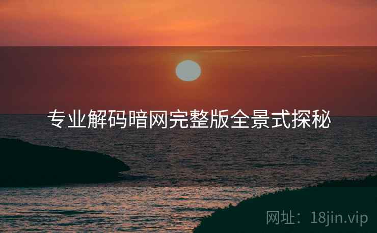 专业解码暗网完整版全景式探秘