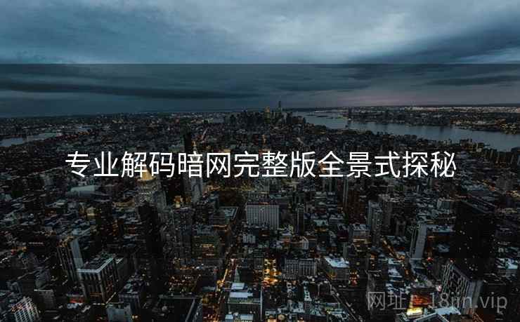 专业解码暗网完整版全景式探秘