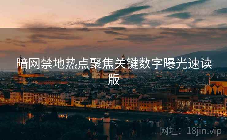 暗网禁地热点聚焦关键数字曝光速读版  第1张