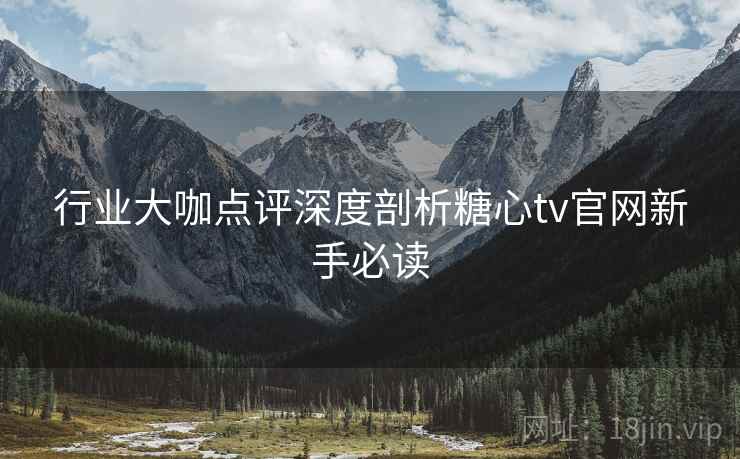 行业大咖点评深度剖析糖心tv官网新手必读  第2张
