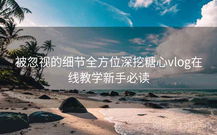 被忽视的细节全方位深挖糖心vlog在线教学新手必读  第2张